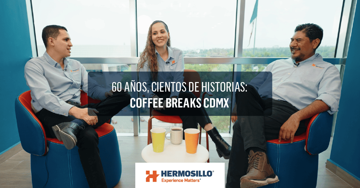 Colaboradores de Grupo Hermosillo conversando en Coffee Breaks en CDMX