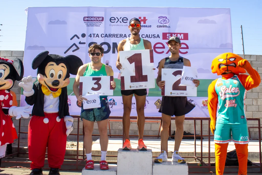 Winners of the men's category on the awards podium